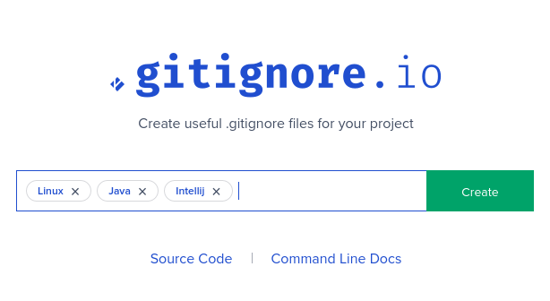 screenshot website Gitignore.io