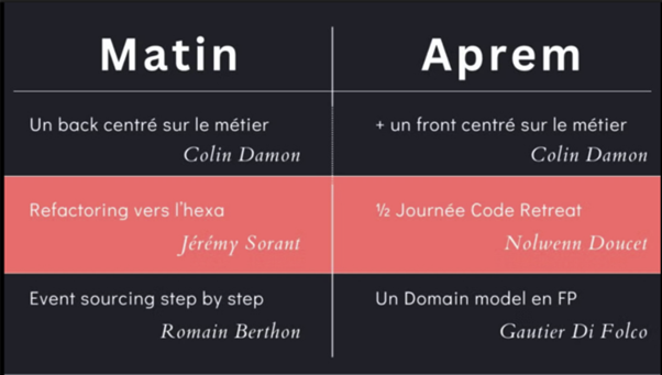 programme journée ateliers craft organisée par les Software Crafters Lyon