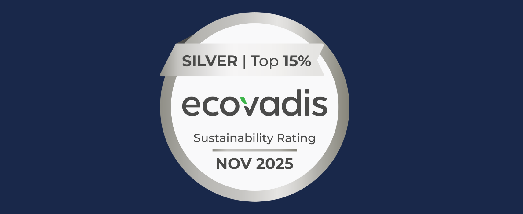 Médaille d'argent Ecovadis obtenue par Peaks