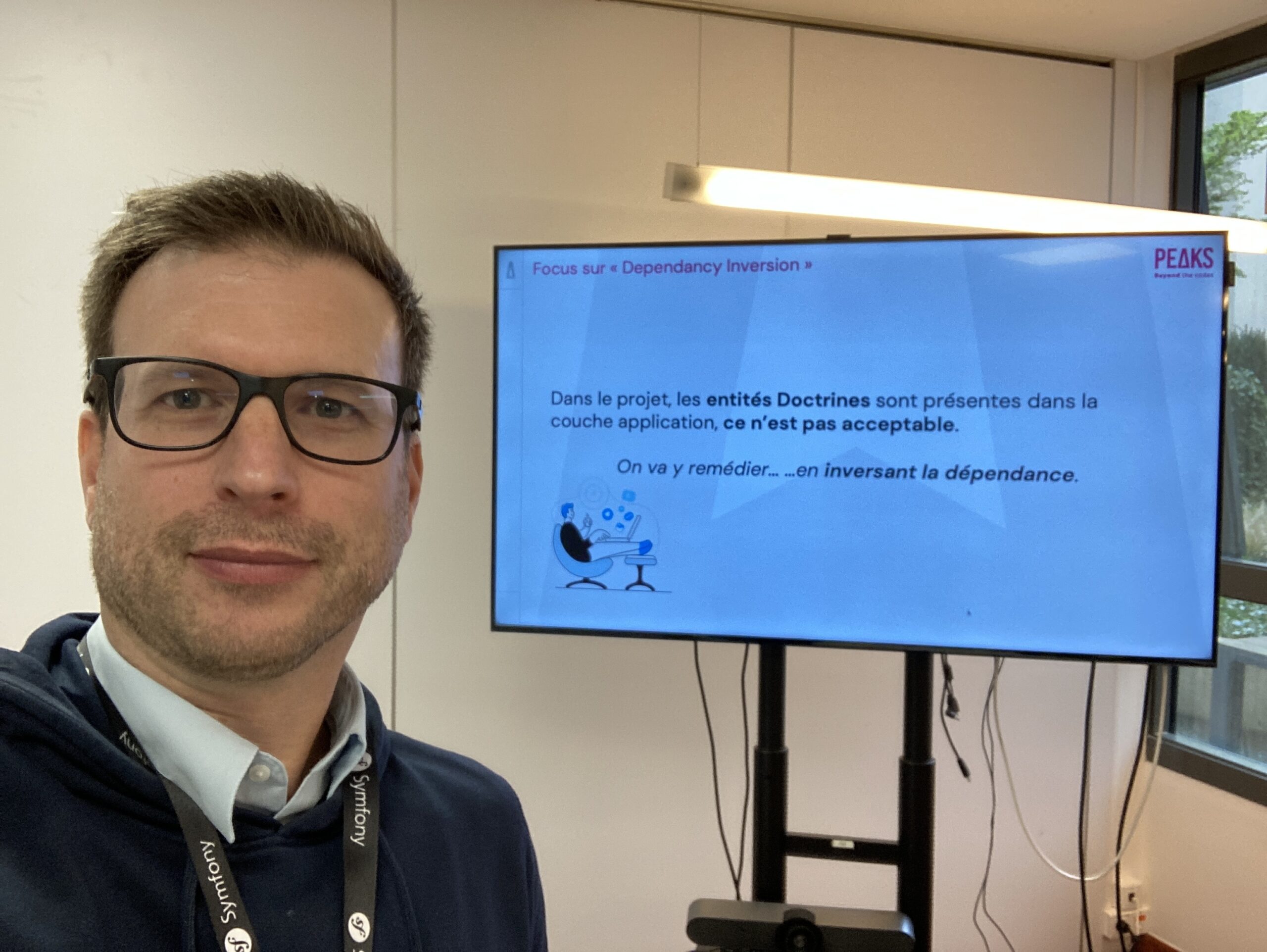 Luc au Symfony live pour son workshop Symfony Live 2026-migration mvc ddd
